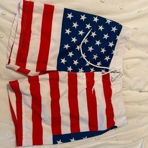 Mens American Flag swim trunks